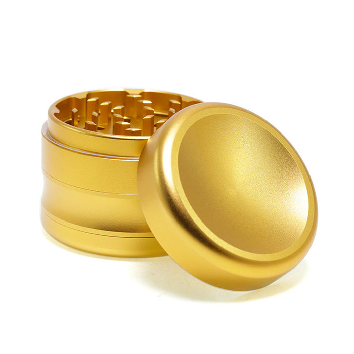 50MM Aluminum Alloy Concave Four-Layer Thin Waist Smoke Grinder-Gold