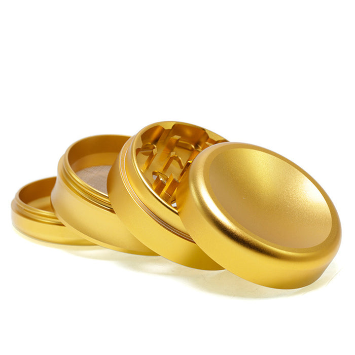 50MM Aluminum Alloy Concave Four-Layer Thin Waist Smoke Grinder-Gold