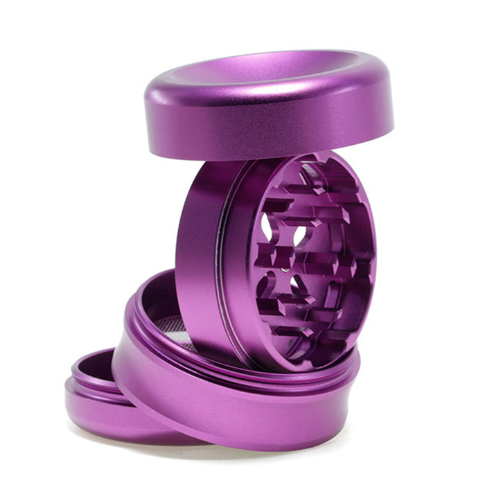 63MM Aluminum Alloy Concave Four-Layer Thin Waist Smoke Grinder-Purple
