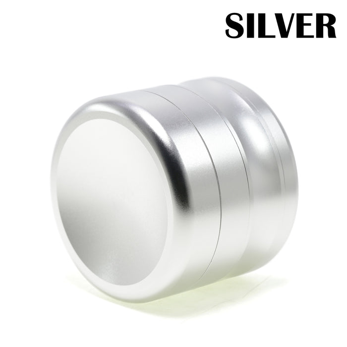 50MM Aluminum Alloy Concave Four-Layer Thin Waist Smoke Grinder-Silver