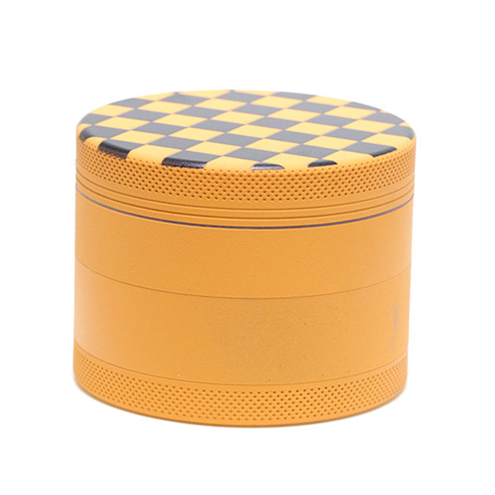 Aluminum Alloy Exterior Rubber Paint Checkerboard Pattern Smoke Grinder-Orange