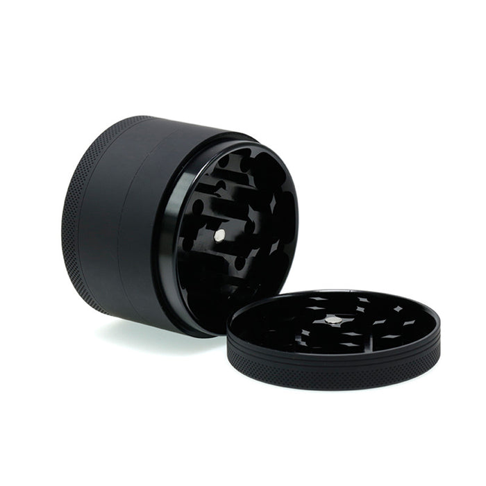 Aluminum Alloy Exterior Rubber Paint Checkerboard Pattern Smoke Grinder-Black