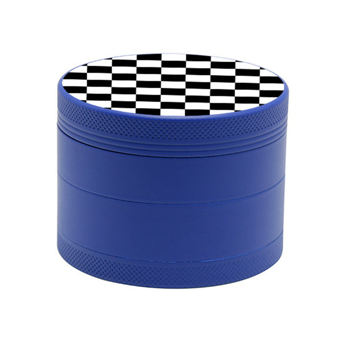 Aluminum Alloy Exterior Rubber Paint Checkerboard Pattern Smoke Grinder-Blue