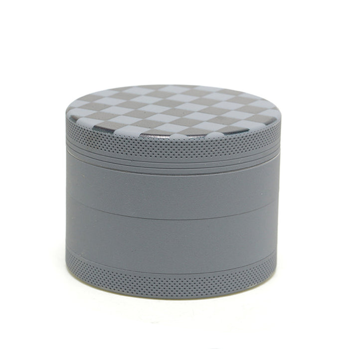 Aluminum Alloy Exterior Rubber Paint Checkerboard Pattern Smoke Grinder-Gray