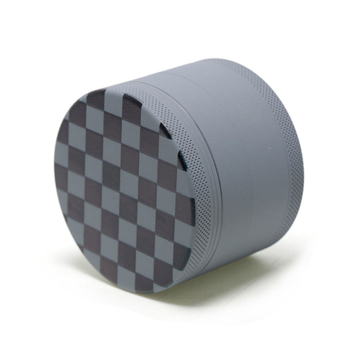 Aluminum Alloy Exterior Rubber Paint Checkerboard Pattern Smoke Grinder-Gray