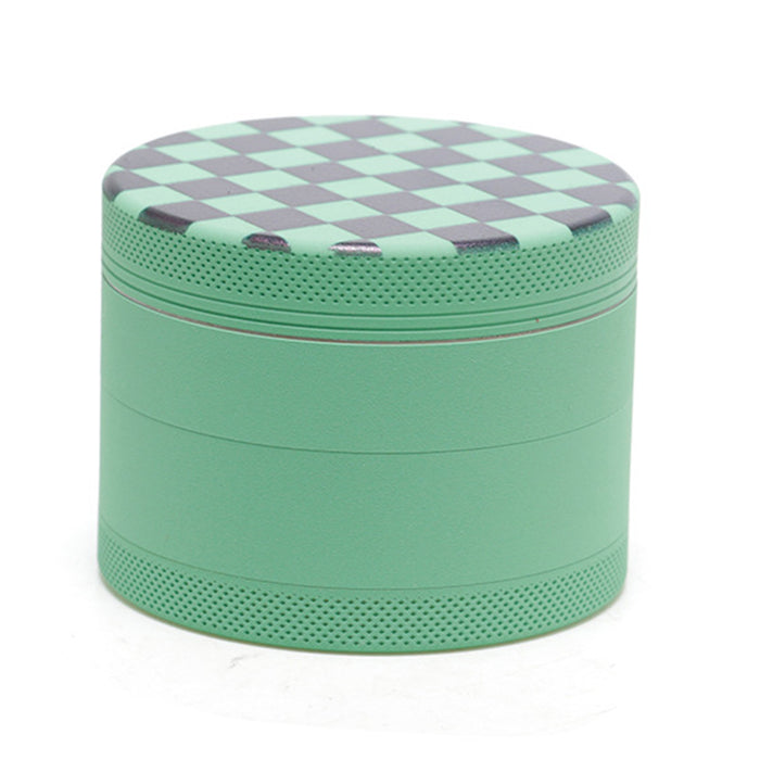 Aluminum Alloy Exterior Rubber Paint Checkerboard Pattern Smoke Grinder-Green