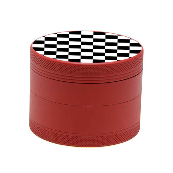 Aluminum Alloy Exterior Rubber Paint Checkerboard Pattern Smoke Grinder-Red