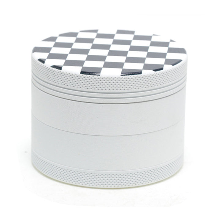 Aluminum Alloy Exterior Rubber Paint Checkerboard Pattern Smoke Grinder-White