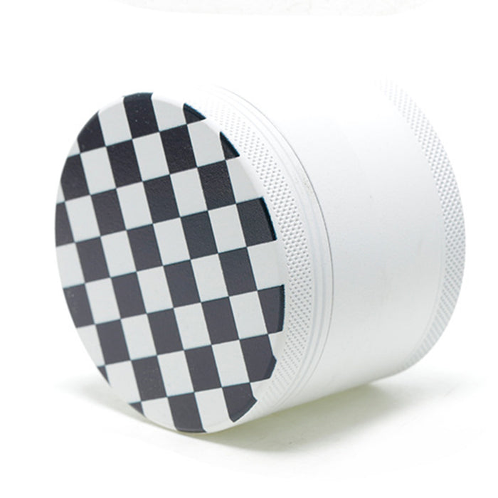 Aluminum Alloy Exterior Rubber Paint Checkerboard Pattern Smoke Grinder-White