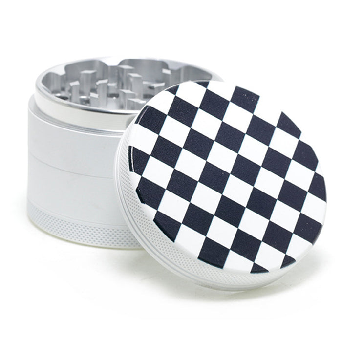 Aluminum Alloy Exterior Rubber Paint Checkerboard Pattern Smoke Grinder-White