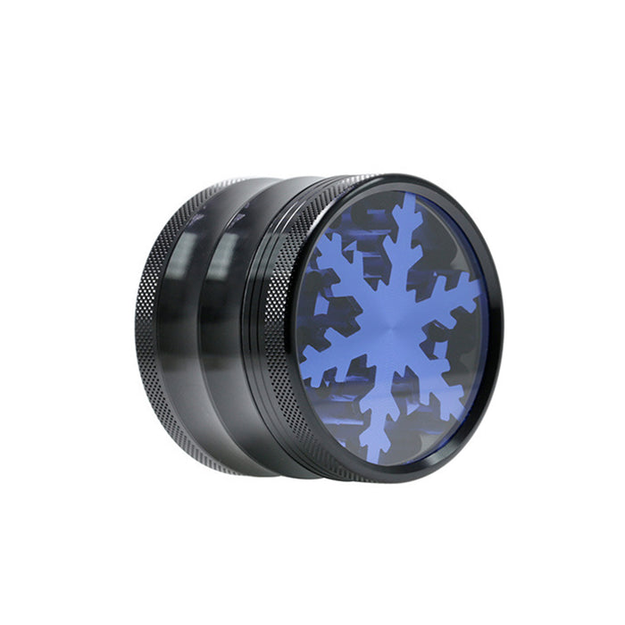 Aluminum Alloy Four-Layer 63MM Skylight Snowflake Grinder-Blue Color