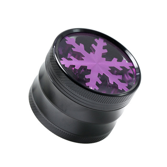 Aluminum Alloy Four-Layer 63MM Skylight Snowflake Grinder-Purple Color