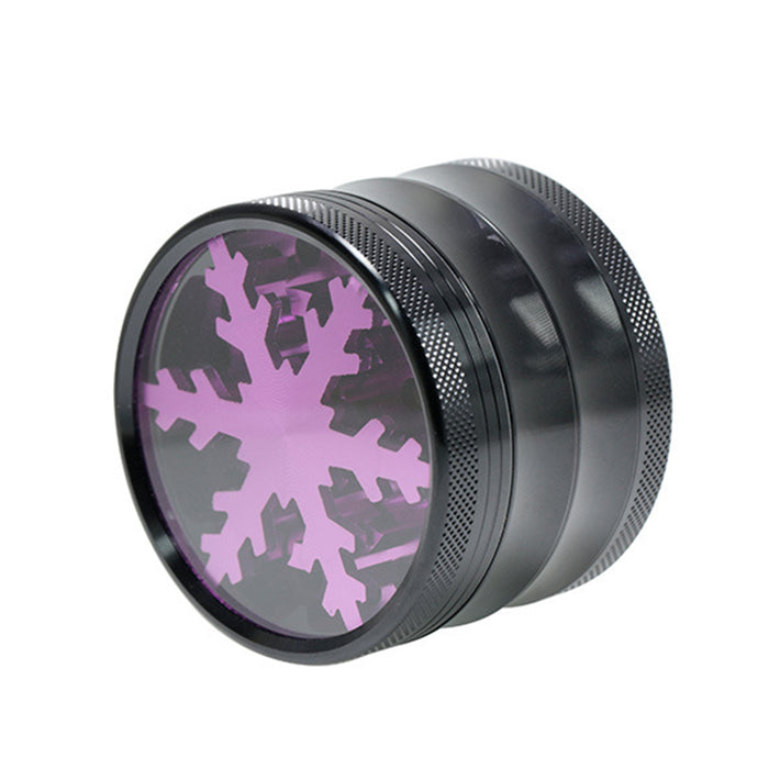 Aluminum Alloy Four-Layer 63MM Skylight Snowflake Grinder-Purple Color