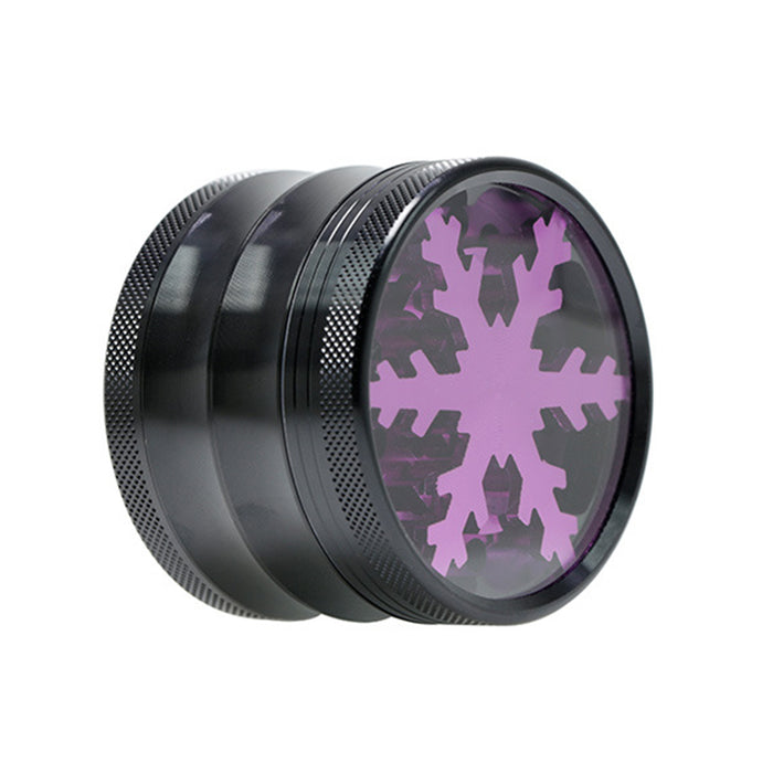 Aluminum Alloy Four-Layer 63MM Skylight Snowflake Grinder-Purple Color