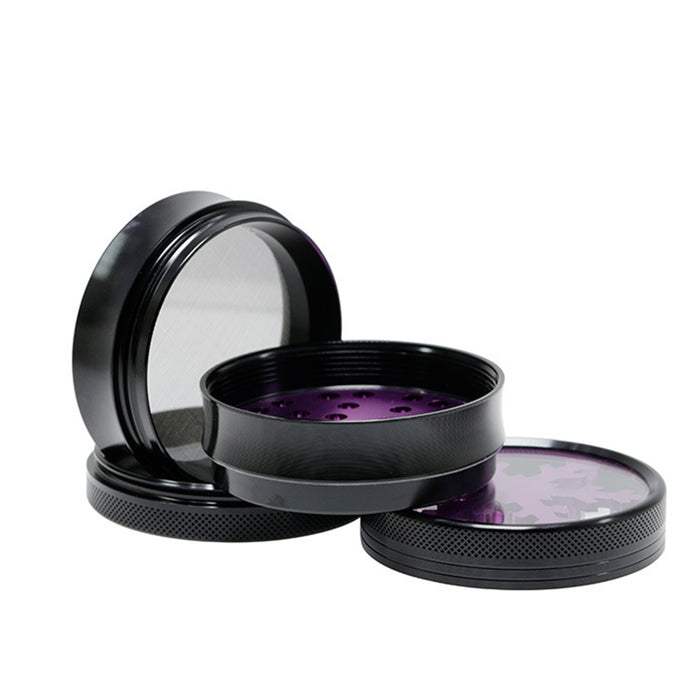 Aluminum Alloy Four-Layer 63MM Skylight Snowflake Grinder-Purple Color