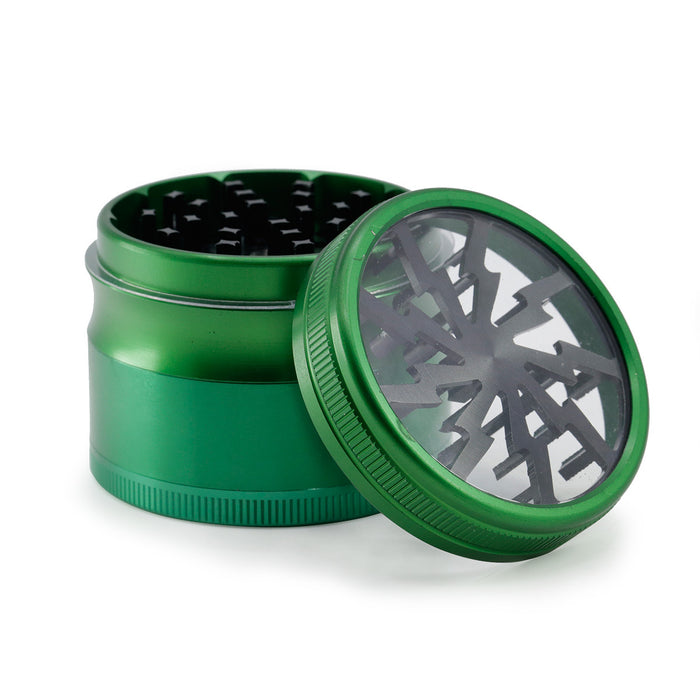 Aluminum Alloy Four-Layer Mixed Color Lightning Herb Grinder-Green