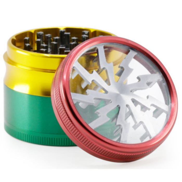 Aluminum Alloy Four-Layer Mixed Color Lightning Herb Grinder-Spell