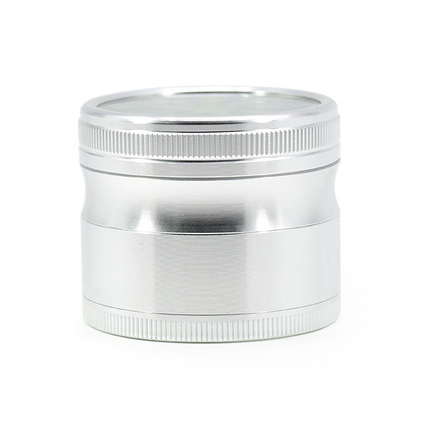 Aluminum Alloy Four-Layer Mixed Color Lightning Herb Grinder-Silver