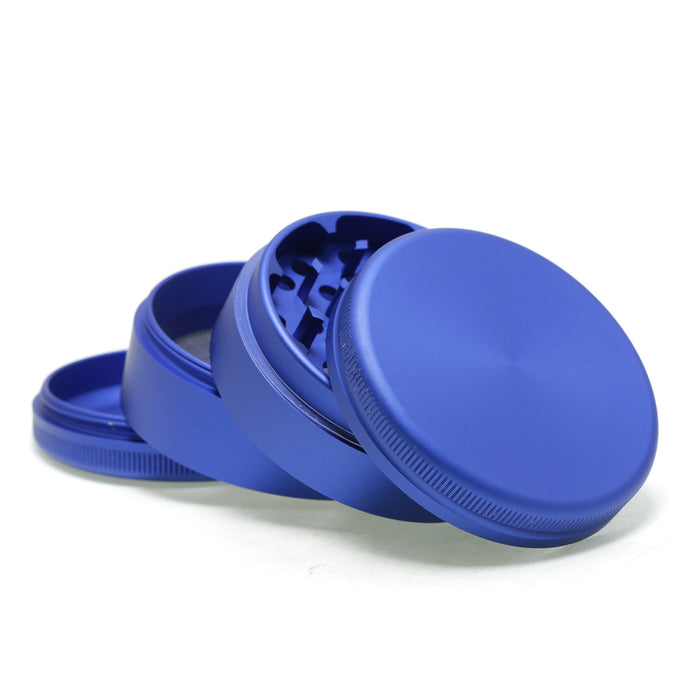 63MM Aluminum Alloy Frosted Flat Smoke Grinder | Blue Color