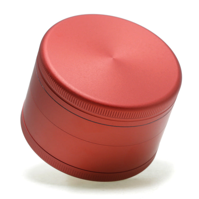 75MM Aluminum Alloy Frosted Flat Smoke Grinder | Red Color