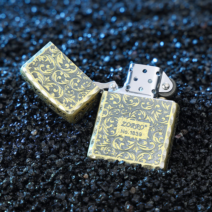 Ancient Silver Pure Copper Tang Grass Lighter