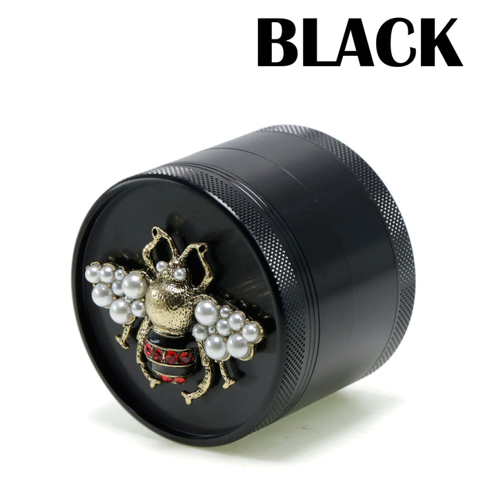 Animal Belt Drill Customizable Pattern Aluminum Alloy Concave Smoke Grinder-Black