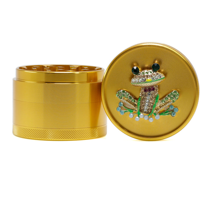 Animal Belt Drill Customizable Pattern Aluminum Alloy Concave Smoke Grinder-Gold