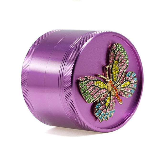 Animal Belt Drill Customizable Pattern Aluminum Alloy Concave Smoke Grinder-Purple