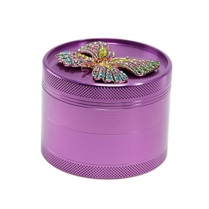 Animal Belt Drill Customizable Pattern Aluminum Alloy Concave Smoke Grinder-Purple