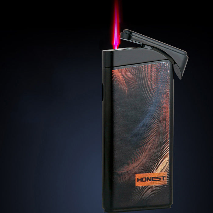 Applique Thin Red Flame Windproof Lighter