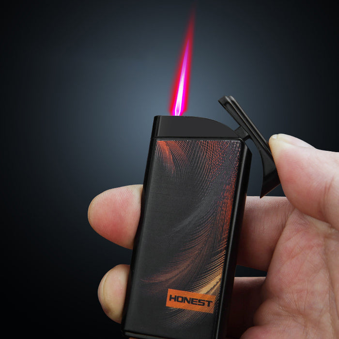 Applique Thin Red Flame Windproof Lighter