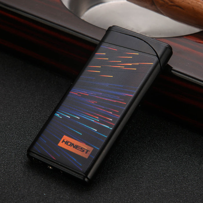 Applique Thin Red Flame Windproof Lighter