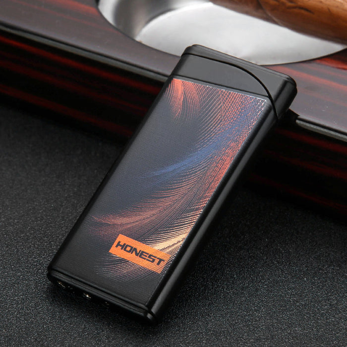 Applique Thin Red Flame Windproof Lighter