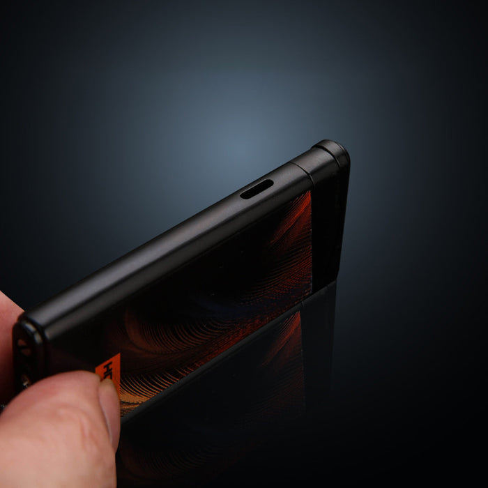 Applique Thin Red Flame Windproof Lighter