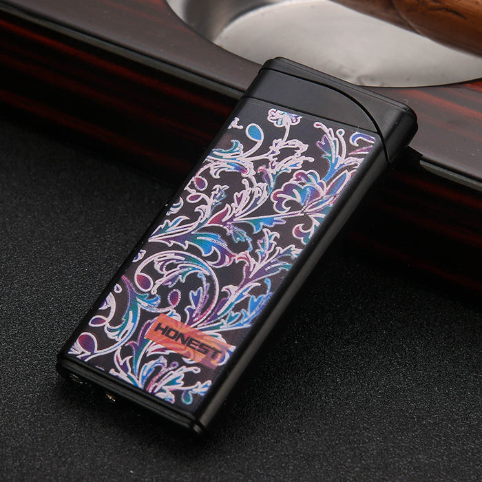 Applique Thin Red Flame Windproof Lighter