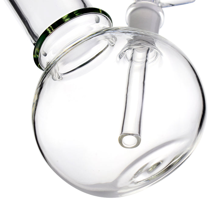 Bent Neck Bottle Base Bong With Marijuana Leaf