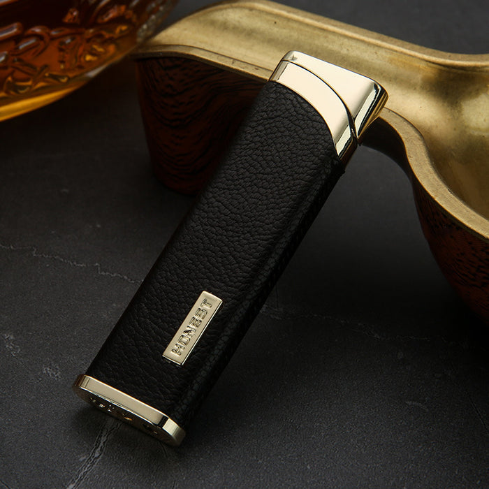Boutique Leather Inflatable Windproof Lighter