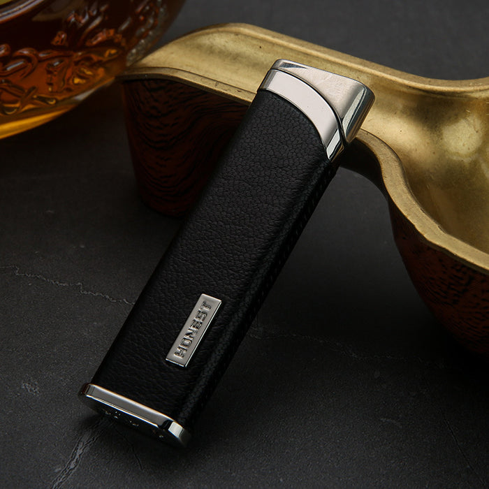 Boutique Leather Inflatable Windproof Lighter