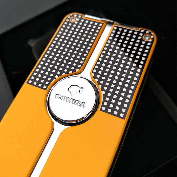 COHIBA Jet 3 Torch Blue Flame Metal Gas inflatable Cigar Lighter With Punch