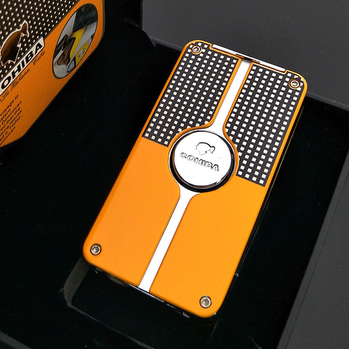 COHIBA Jet 3 Torch Blue Flame Metal Gas inflatable Cigar Lighter With Punch