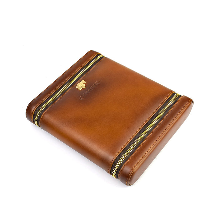 COHIBA Leather 5 Tube Cigar Travel Case Holder