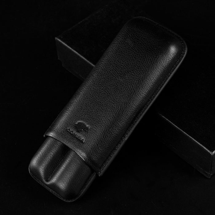 COHIBA Leather Holder 2 Tube Travel Cigar Case