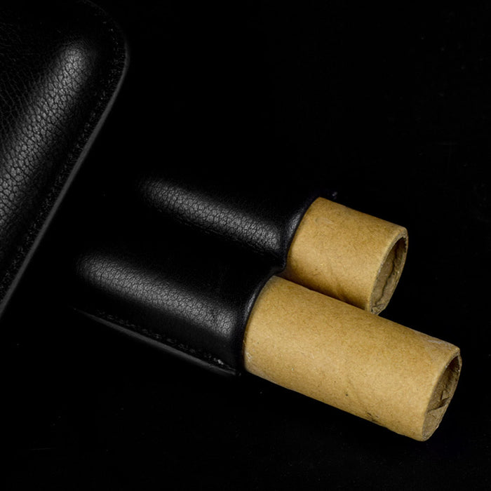 COHIBA Leather Holder 2 Tube Travel Cigar Case