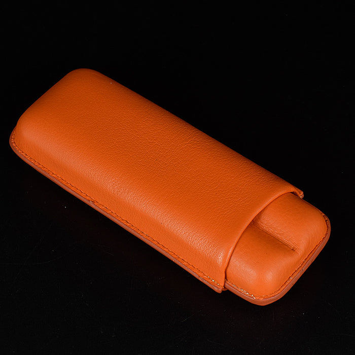 COHIBA Saddle Leather Cigar Case Orange