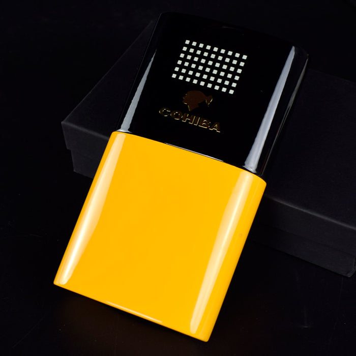 COHIBA Solid Wood Travel Cigar Case Humidor 3 Tube