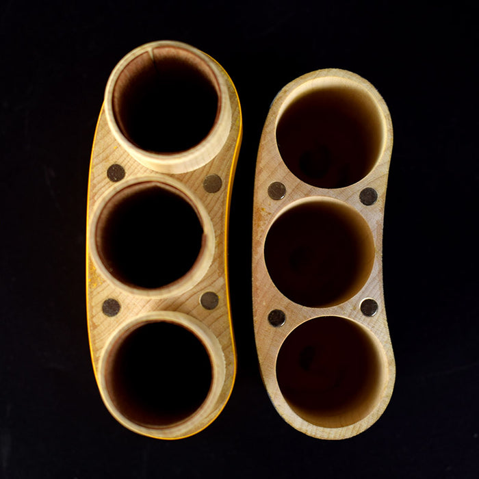 COHIBA Solid Wood Travel Cigar Case Humidor 3 Tube