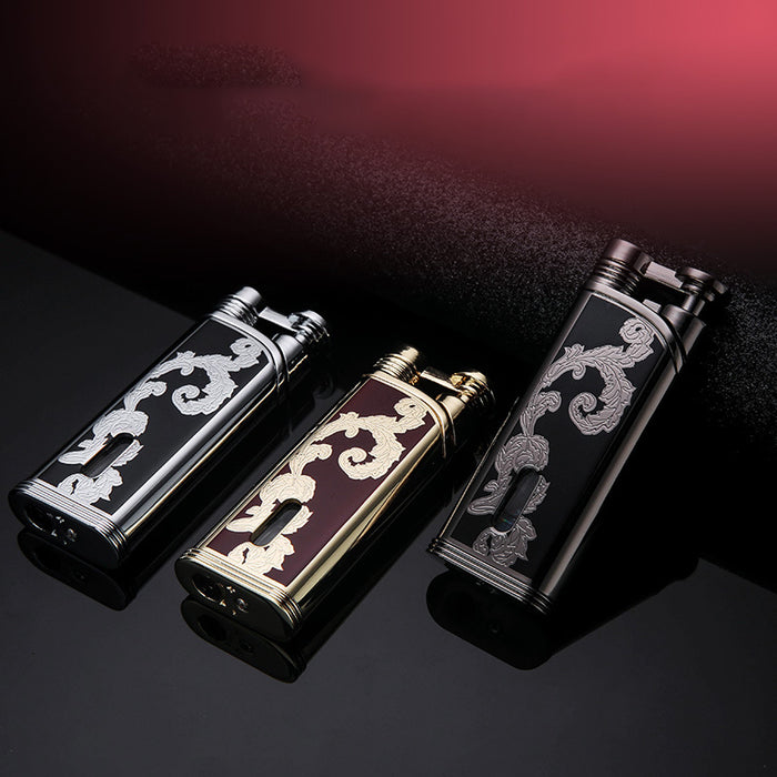 Carved Leaf Windproof Lighter