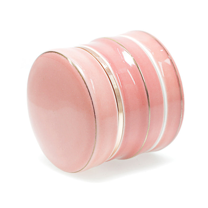 Ceramic 4 Layer Bottom Anti-Slip Flannel Pad Zinc Alloy Weed Grinder-Pink