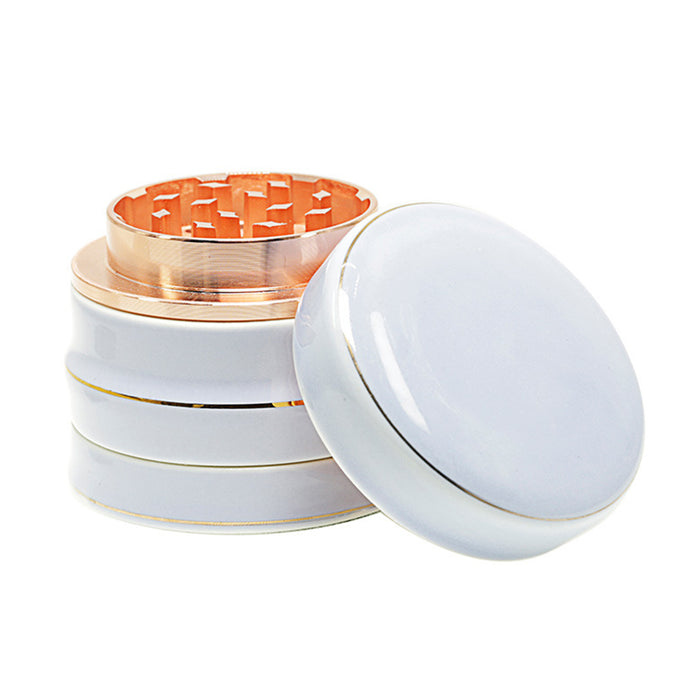 Ceramic 4 Layer Bottom Anti-Slip Flannel Pad Zinc Alloy Weed Grinder-Purple