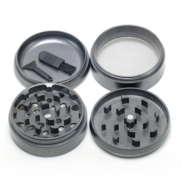 Ceramic Coating 4-Layer 63MM Aluminum Alloy Smoke Grinder | Gray